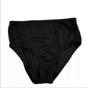 BB Tropics Swimwear Solid Black High Waist Swim Bottom 
size 14 New